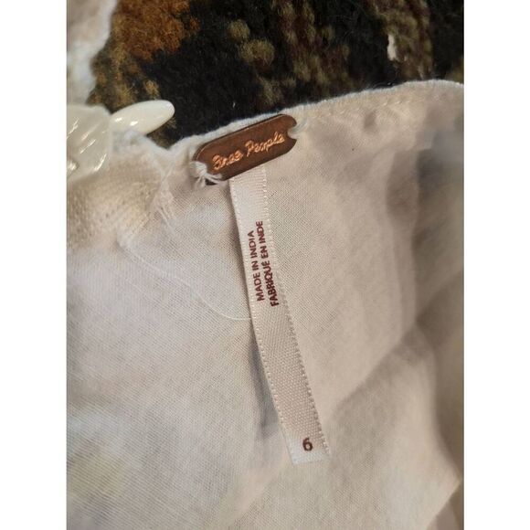 Free People Romper Women's 6 Ivory Margarita Embroidered Boho Summer Sleeveless - Picture 4 of 5